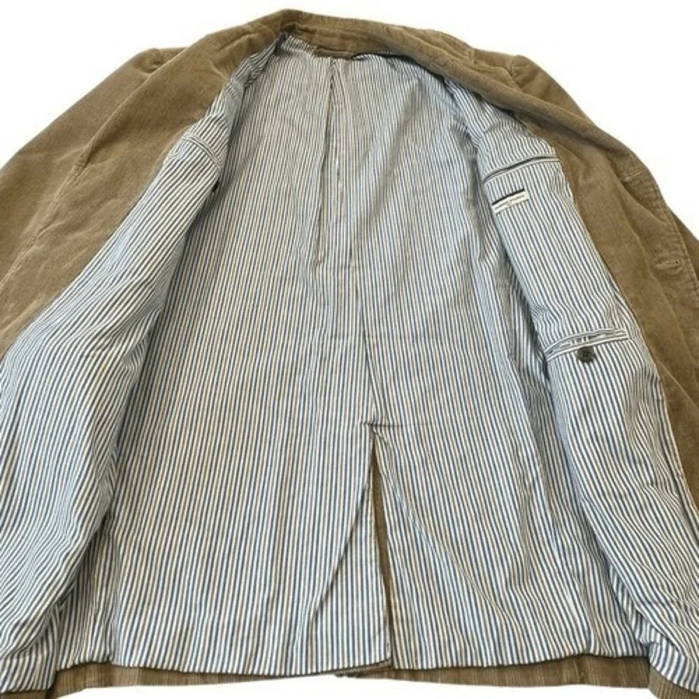 Dunnes Stores Mens Camel Ribbed Corduroy Academic Sports Blazer Coat, 42L